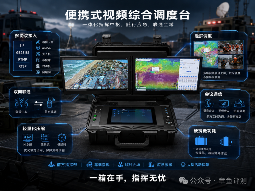 便携式视频综合调度台（安全箱设计，展开即用）
